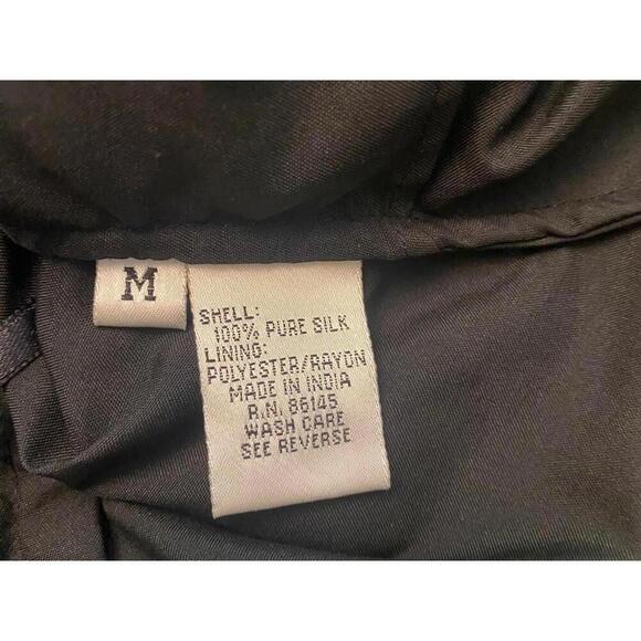 Andretta Donatello Elegant Silk Floral Beaded/ Sequenced Black Top - Picture 8 of 12